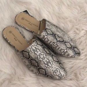 Snakeskin mules